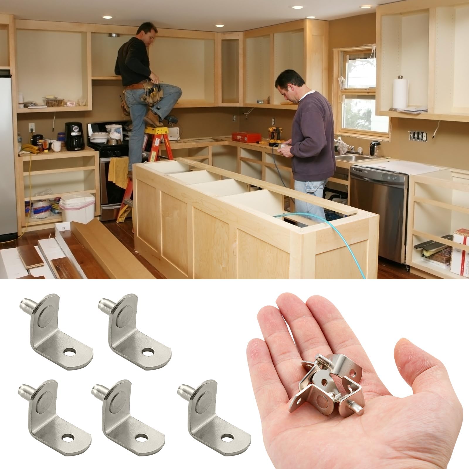 3/16 Inch Shelf Pins, Right Angle Cabinet Shelf Supports, 25 Pack — Amazon image 4