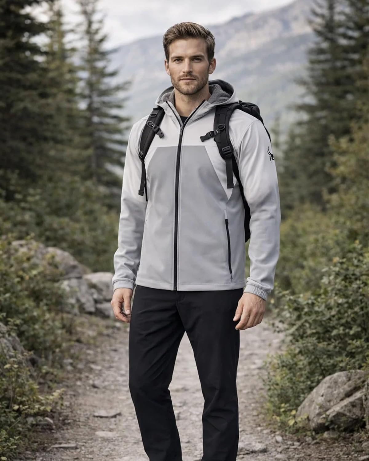 Spyder Mens Softshell Jacket - Faux Fur Lined Water Wind Resistant Performance Mens Fleece Jacket for Hiking Running Jogging - Image 2