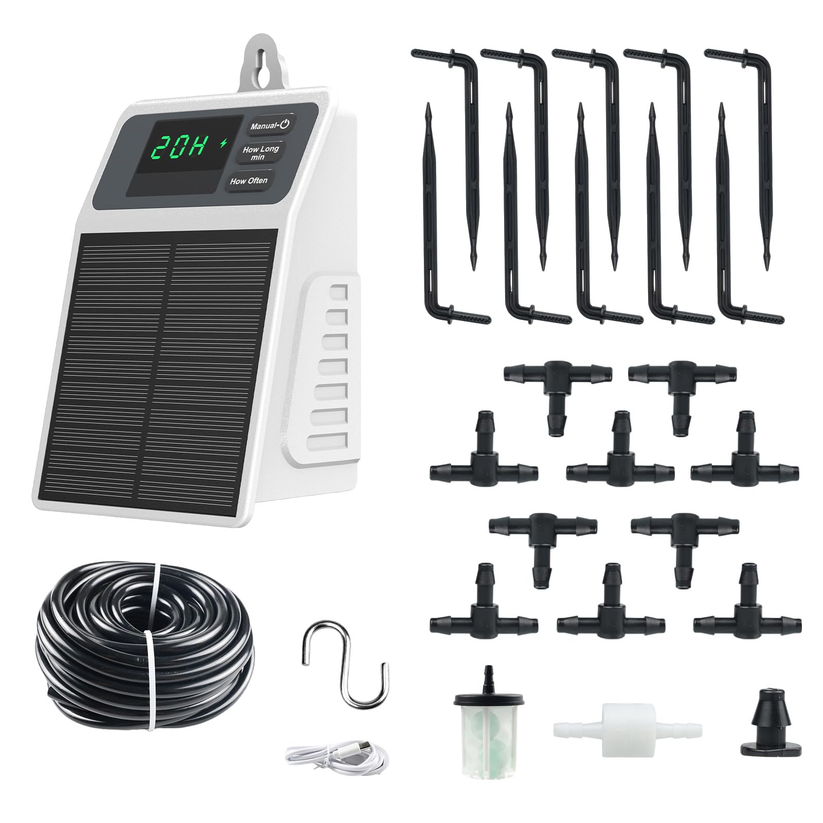 Sistemi irrigazione a goccia solare, inclusa facile installazione per la cura delle piante da interni esterni, giardini e case utilizzano l ' irrigazione a goccia solare