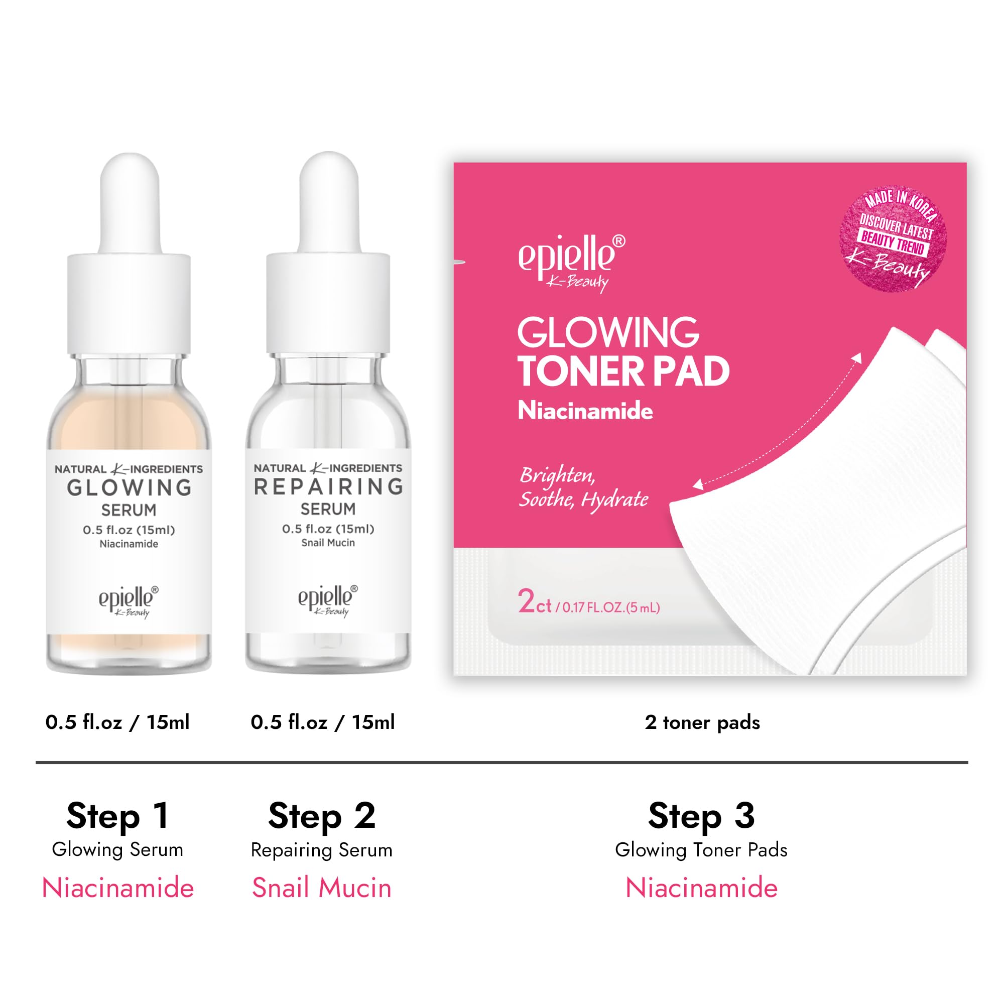 Amazon.com : Epielle Power Serum Duo with Glowing Toner Pads