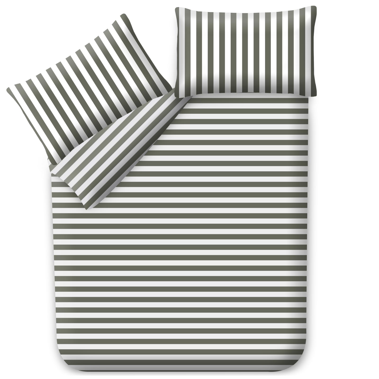 Grace Grey Oxford Stripe Oxford Stripe King Size Duvet Cover Sets Premium Microfiber Kingsize Duvet Cover Sets Ultrasoft Hypoallergenic Reversible Duvet Cover King Size With Zipper Closure