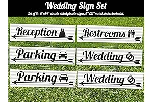 Wedding Parking Sign Grey Striped Black Writing Signs Stakes