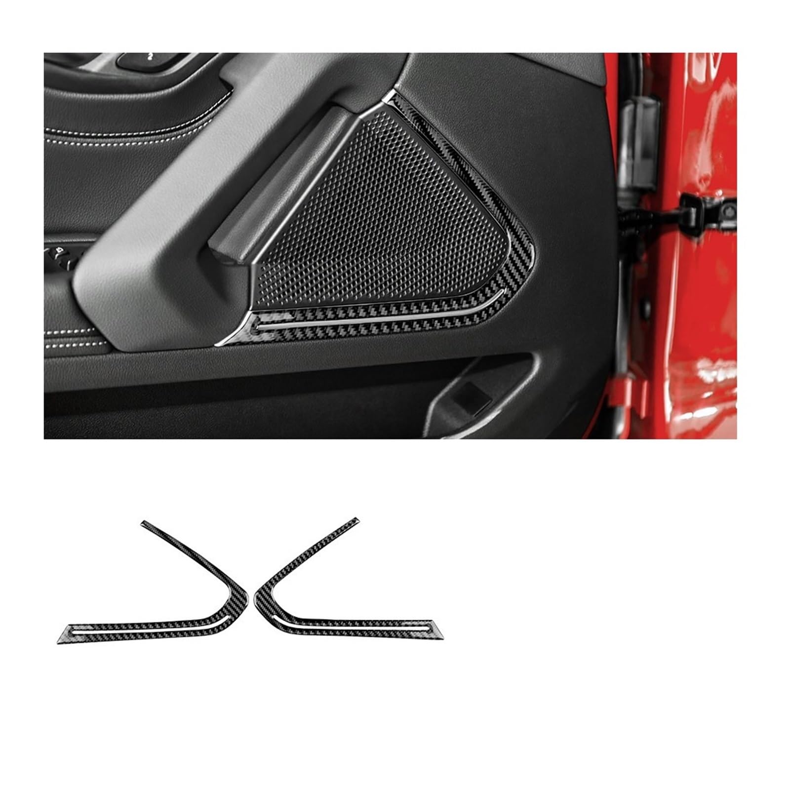 Car Interior for BMW Z4 G29 2019-2023 Door Speaker Cover Audio Frame Decoration Trim Sticker Real Carbon Fiber(Black Carbon)
