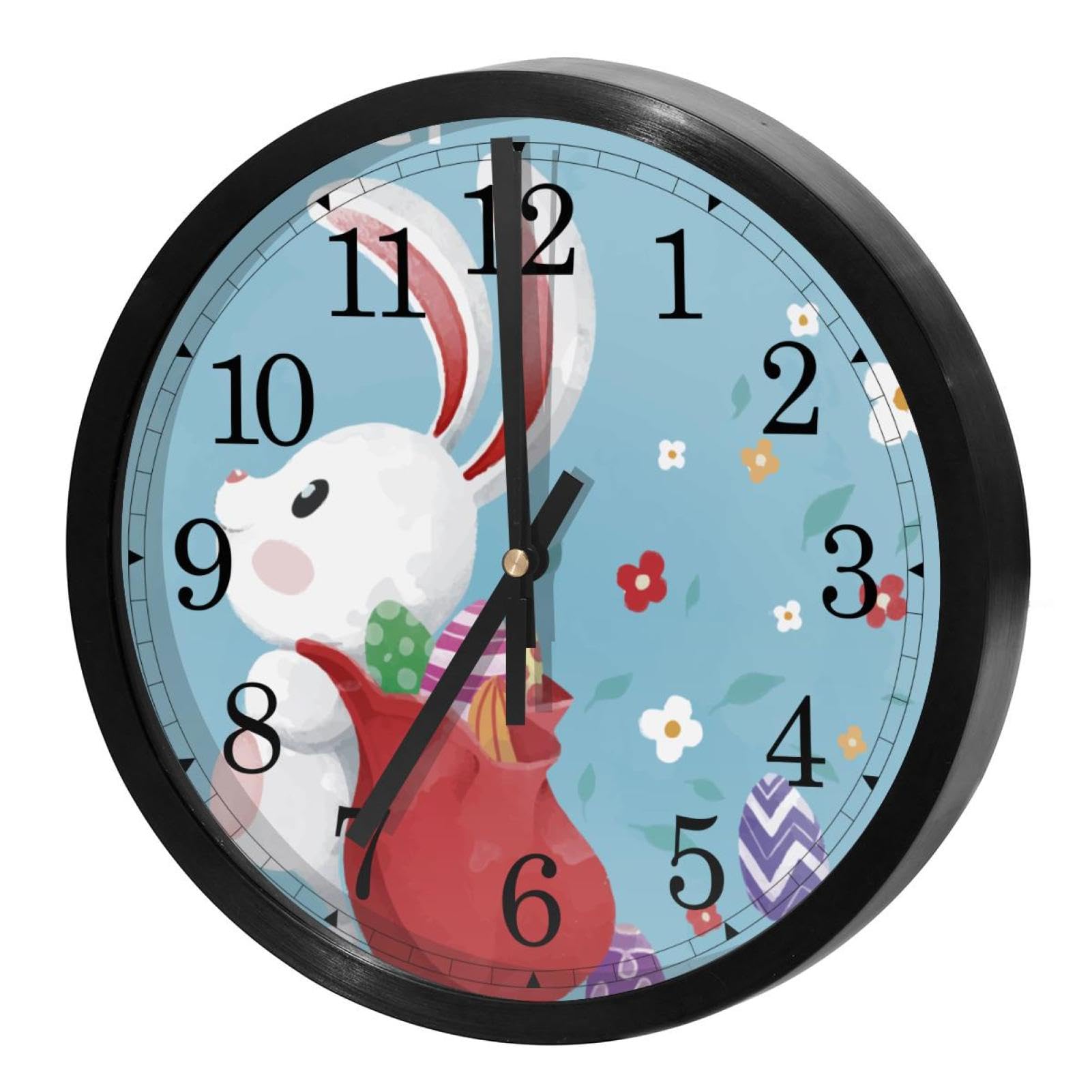 Horloge murale silencieuse lapin mignon pour stopper le bruit du tic-tac dans la chambre