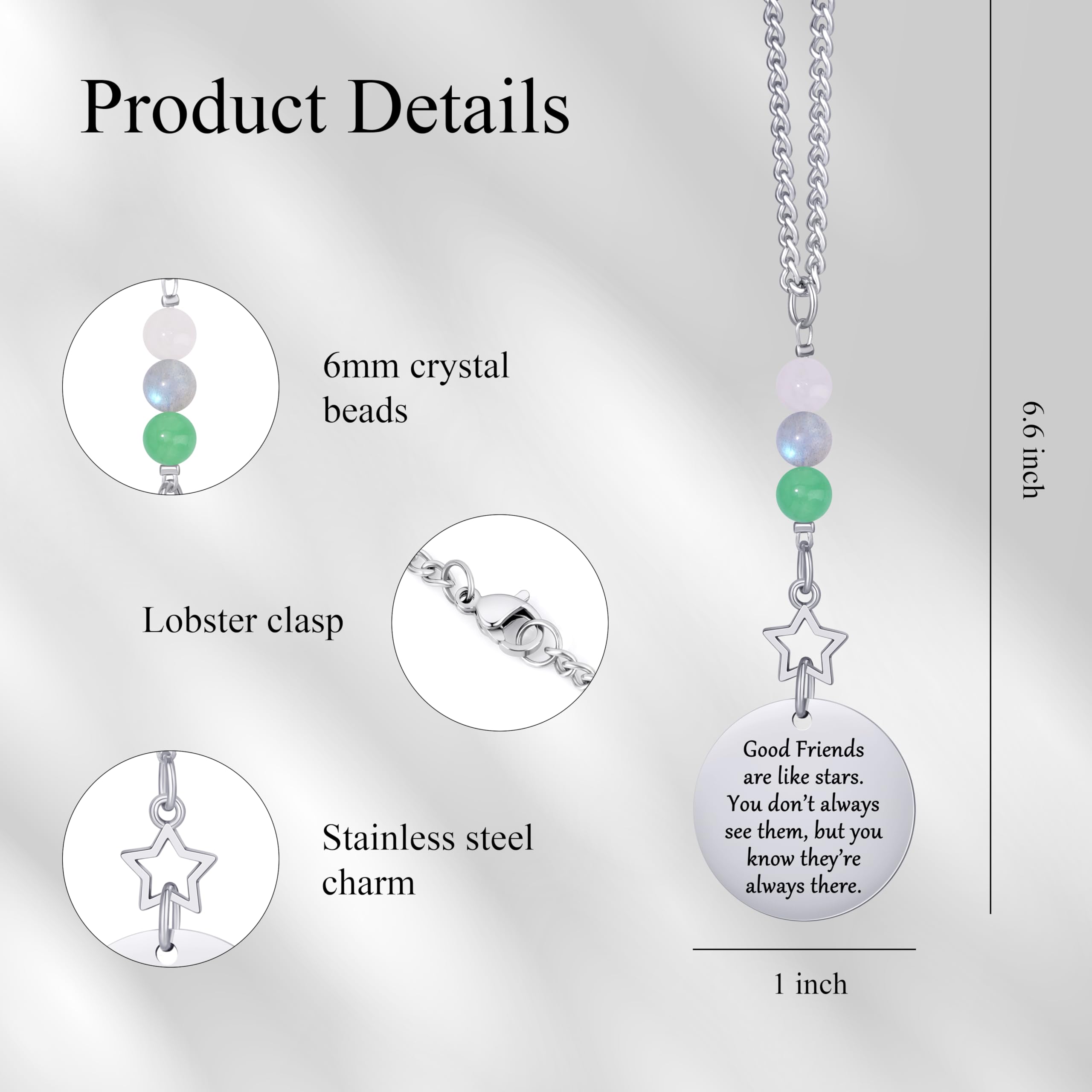 Friendship Gifts for Women, Hanging Car Decor Crystal Protection Best Friend Birthday for Women Friendship Gift for Bestie Best Friend BFF Sister Rear View Mirror Accessories