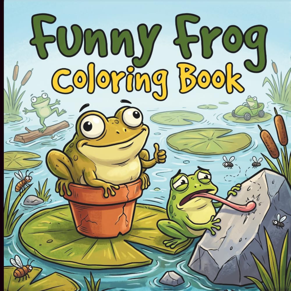 Funny Frog Coloring Book for Adults and Teens: Hilarious Frog Coloring Pages Featuring Derpy Frogs, Chaotic Animal Humor, Silly Adventures, Meme Inspired Scenes (Zero Braincell Club)