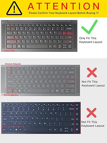 Miniatura 2 de Funda de teclado para Lenovo IdeaPad Flex 5i 14", Ideapad 5 Pro de 14 pulgadas, Yoga 5i 7i 14, ThinkBook 14 G2 G3 G4, ThinkBook 14s 14p Yoga 14