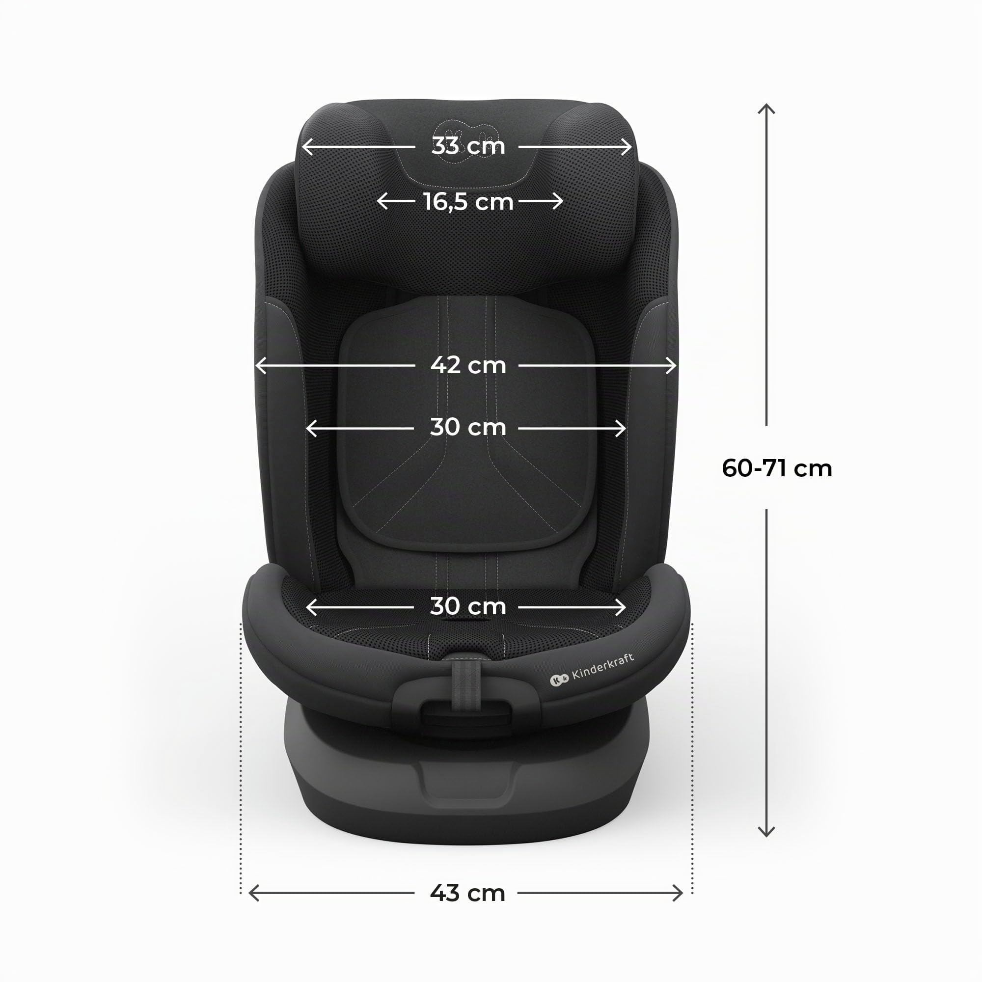 Kinderkraft I-GROW 2 PRO Kindersitz 0-36 kg I-SIZE 40-150 cm 360° drehbar Isofix Schwarz