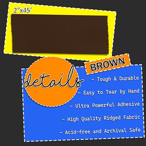 Miniatura 10 de Cinta de encuadernación marrón, cinta de reparación de libros de tela marrón para carpetas de libros, cinta de bisagra de tela marrón, cinta de