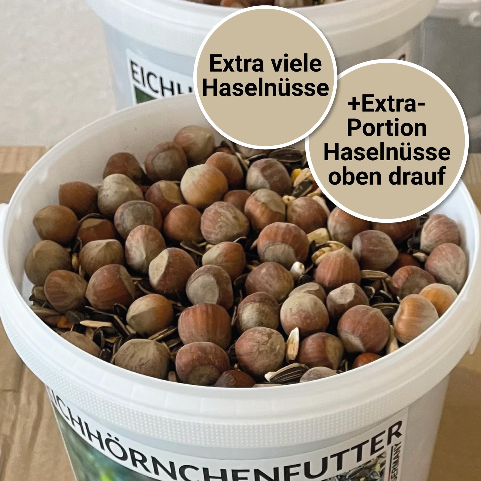 Cibo per scoiattoli 2,2 kg, miscela naturale e completa per tutto l’anno con extra porzione di nocciole – adatto anche per scoiattoli striati