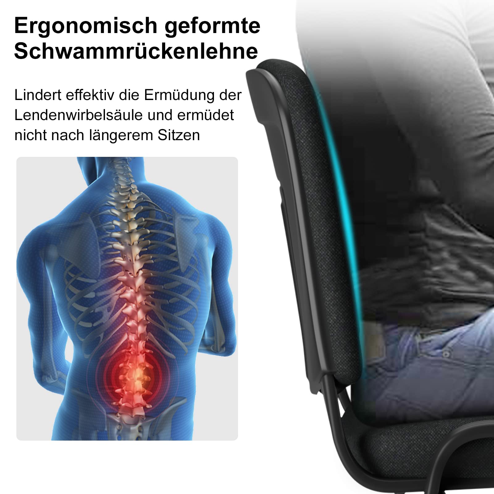 BASETBL Chaise de Conférence Empilable, Chaise Visiteur avec Rembourrage et Structure en Métal Solide, Chaise Empilable pour Salle de Conférence, Salle d’Attente et Espace d’Accueil - Deux Chaises