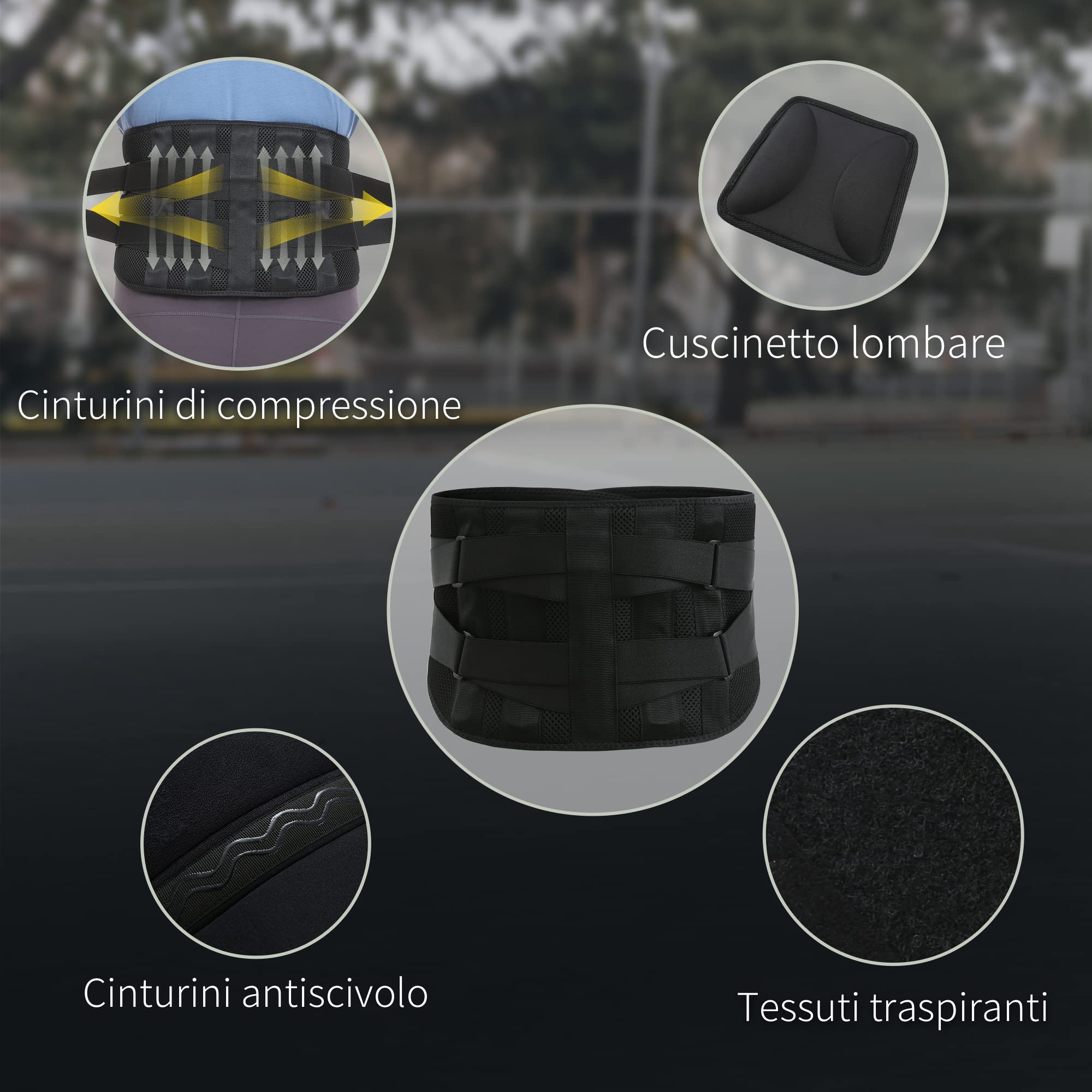BraceUP Fascia Lombare Supporto Schiena Cuscinetto Lombare - Busto Ortopedico Lombare, Fascia Schiena Lombare, Fascia Lombare Ortopedica (S/M 70-90 cm)