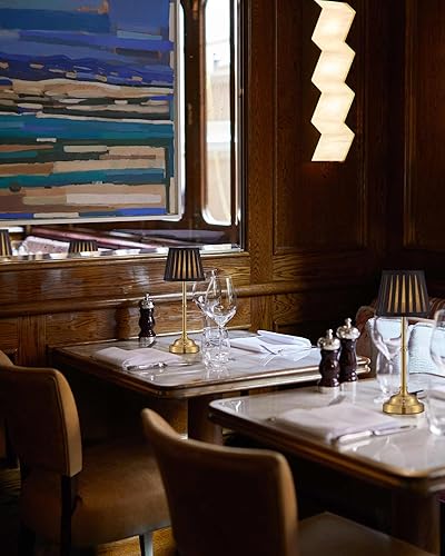 Miniatura 7 de KDG Juego de 2 lámparas de mesa LED inalámbricas, lámparas de escritorio portátiles con pantalla de tela, iluminación recargable de 5000 mAh, luz