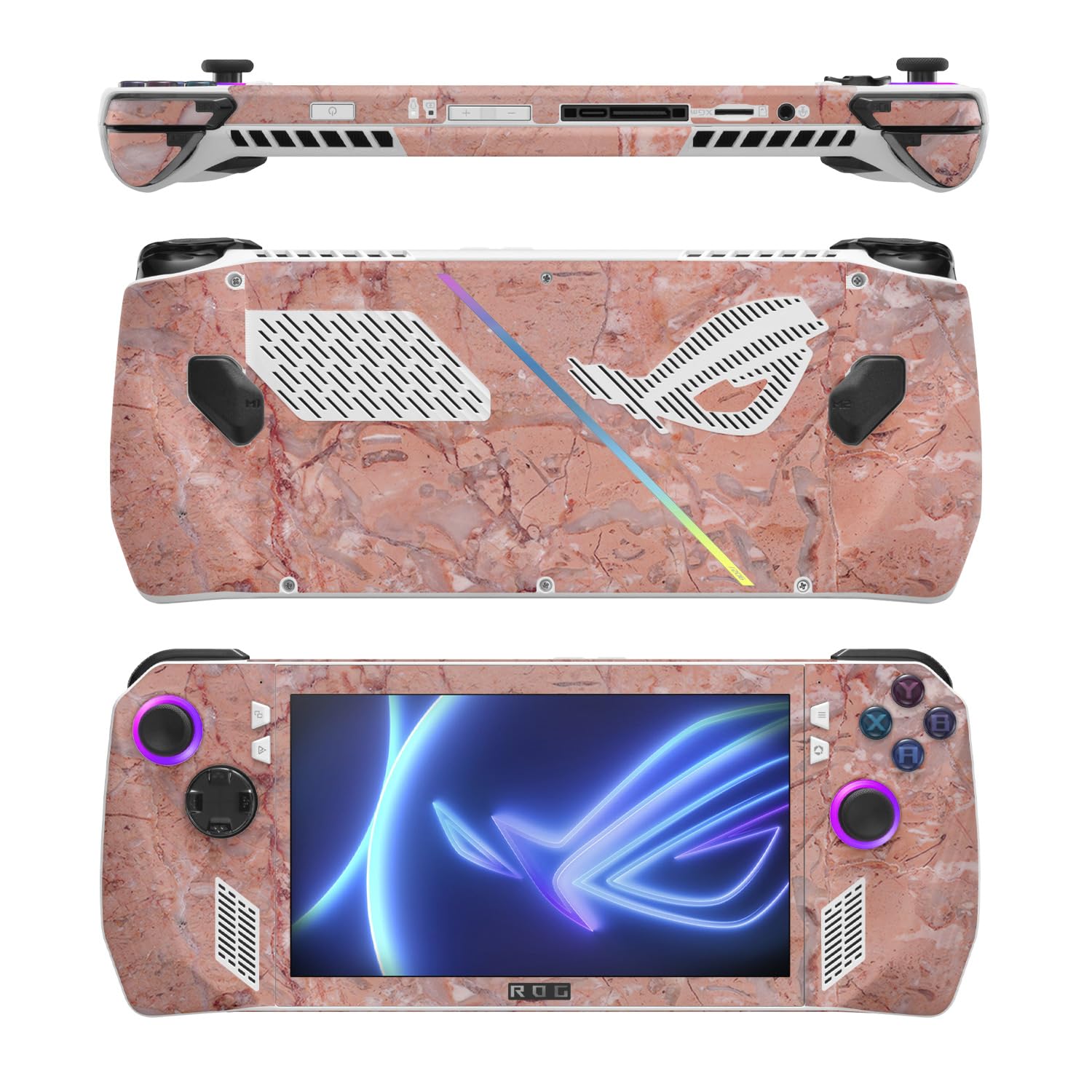 MightySkins Skin Compatible with Asus ROG Ally - Pink Marble | Protective, Durable, and Unique Vinyl Decal wrap Cover | Easy to Apply, Remove, and Change Styles