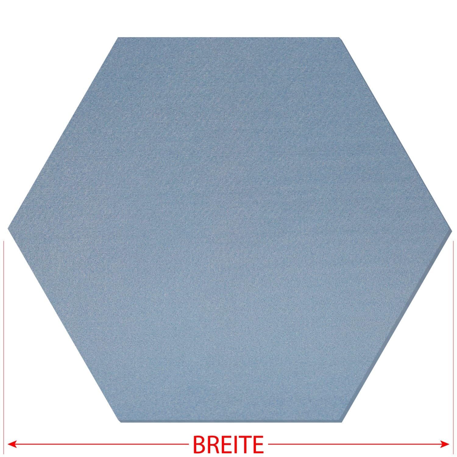Fieltro hexágono azul claro – Decoración para manualidades 3-60 cm, paquete con: 1 pieza, ancho: 56 cm de ancho