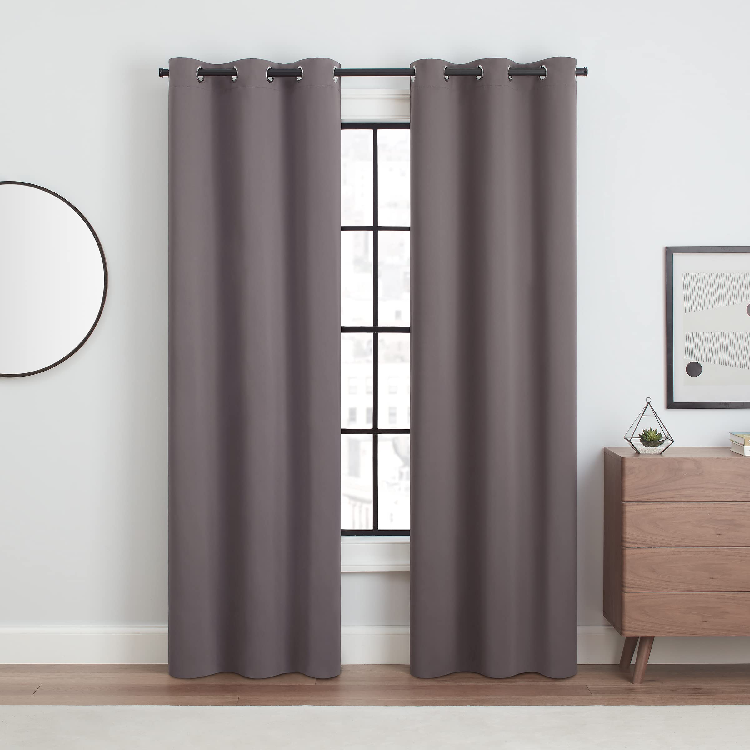 Eclipse Andover - Tende oscuranti termiche a tripla trama per camera da letto (2 pannelli), 106,7 x 213,4 cm, colore: grigio
