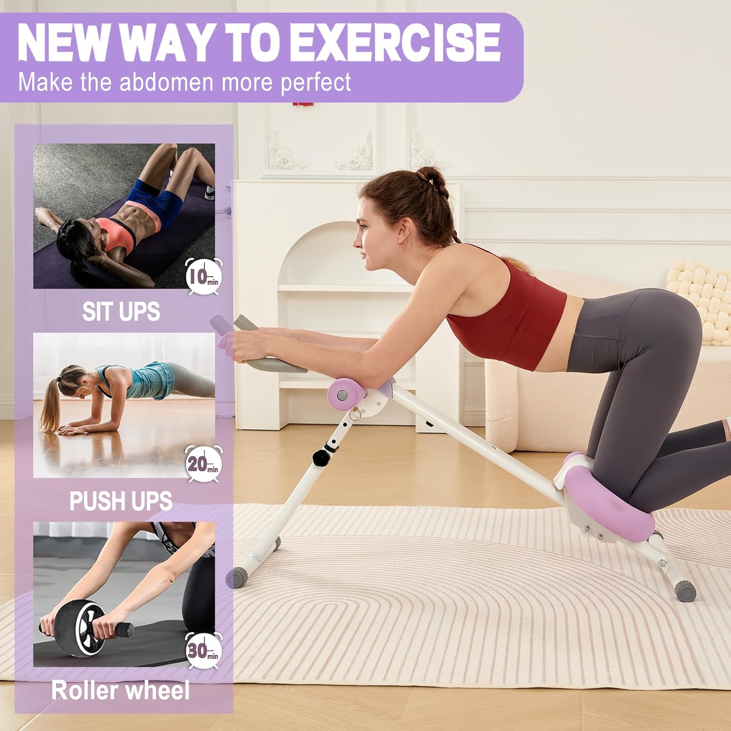 OSCILLATING SLIM Ab Workout Equipment Ab Machine, Core Exercise Abdominal Roller for Men and Women, Abdominal Exercise Trainer stomach workout equipment