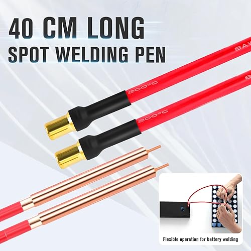 Miniatura 5 de Soldadura por puntos, kit de soldador por puntos de batería portátil, 7500mA-h 80 niveles de potencia ajustables Mini máquina de soldadura por