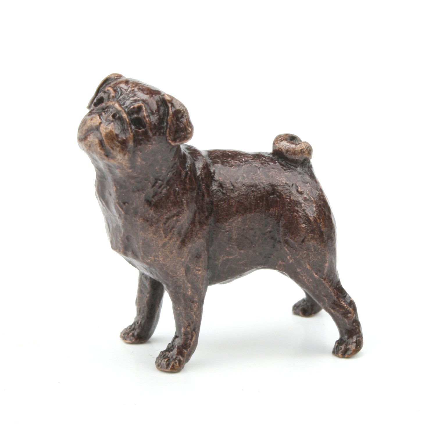Butler & Peach Detailed Small Solid Bronze Pug - Image 2