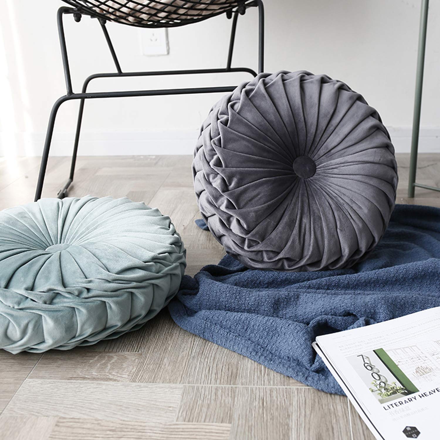 Cuscini Divano Cuscini per Divani Cuscino Decorativo Velluto Zucca Federa per Cuscino con Inserto,Blu 15 * 15inch