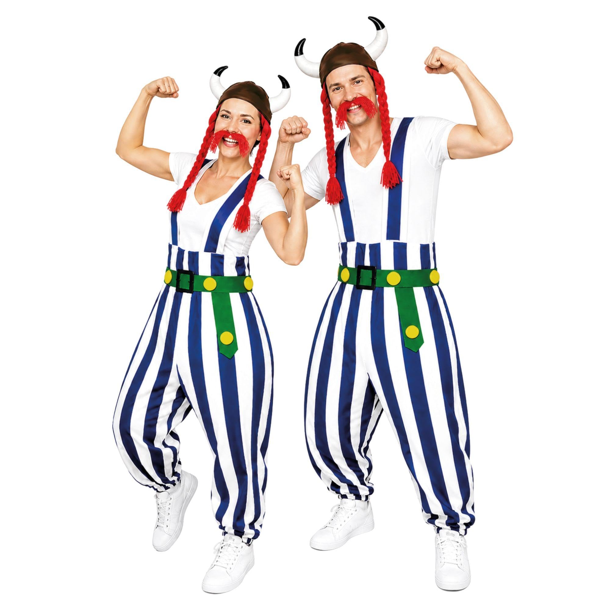 Ikumaal Gallier-Kostüm, To08 M, mit Helm und Zöpfen!, für Erwachsen-e Männer Frau-en, Kostüm-e Fasching Karneval Fasnacht Faschingskostüm-e Karnevalskostüm-e