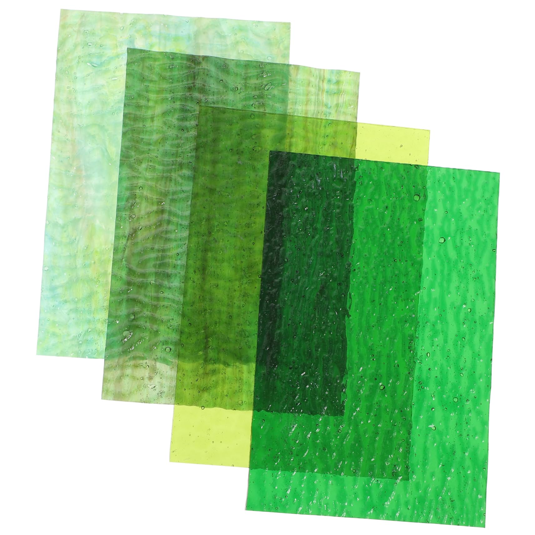 HOMSFOU DIY Mosaic Projects Supplies: 4pcs Stained Glass Mosaic Handmade Craft Sheets Natural Beauty for Home Decor