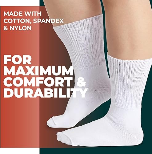 Miniatura 2 de FORTIVO Calcetines extra anchos para pies hinchados, calcetines bariátricos y diabéticos para hombres y mujeres