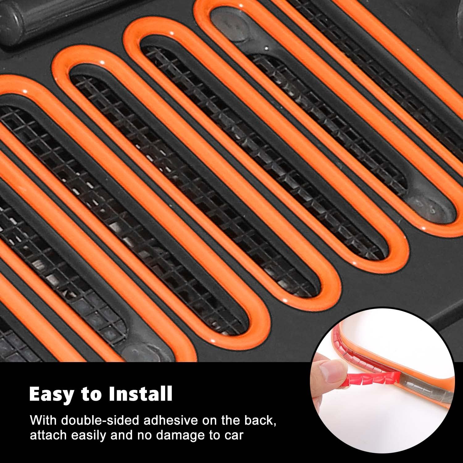 RT-TCZ Hood Vents Cover Trim Decorative Exterior Accessories for Jeep Wrangler JK JKU 2 Door 4 Door 2007-2017,Orange