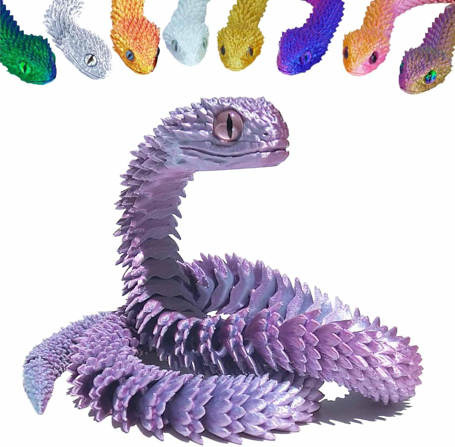 3D Printed Animals Set 3D Printed Snake Toys 3D Printed Articulated Flexible Fidget Toy 3…