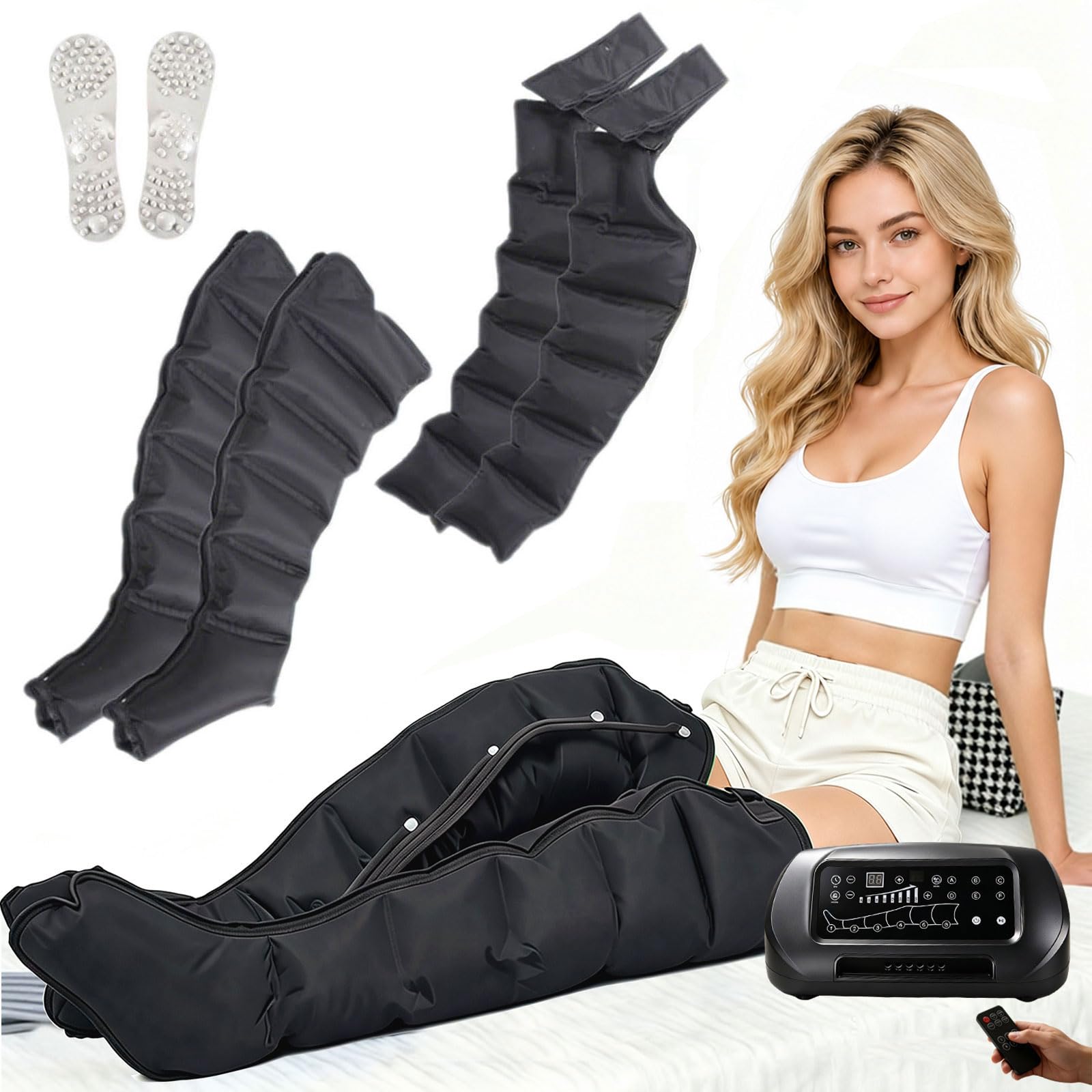 Massaggiatore Gambe, Pressoterapia a Compressione d'Aria 6 Camere
