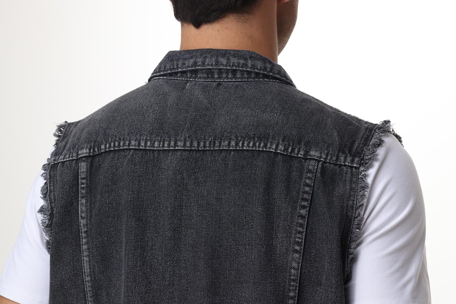 NASKY Men's Fit Retro Ripped Denim Vest Sleeveless Jean Vest and Jacket - Image 8