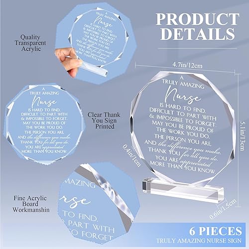 Miniatura 3 de Regalo de agradecimiento de Navidad para enfermera, letrero acrílico inspirador, premios, regalo de agradecimiento, octágono, empleado, oficina,