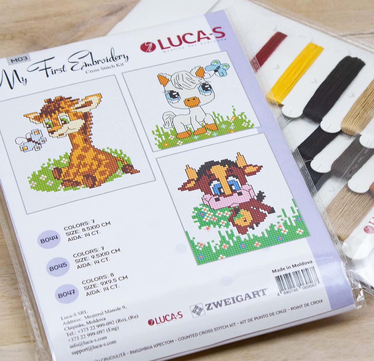 Luca-S Cross Stitch Kit for Beginners - My First Embroidery, Embroidery Kit for Kids