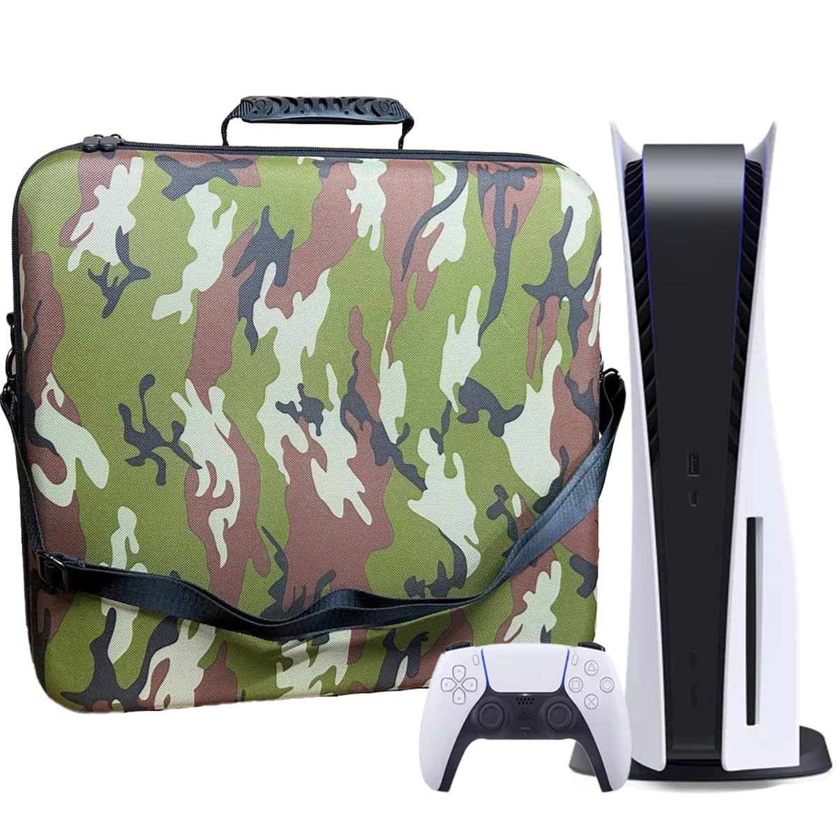 PSS Storage Bag for PS5 , Travel Bag for PS5 , Carrying Case for PS5, Waterproof Shoulder Bag Compatible for Play/Station 5 Hard Shell Compartment Accessories - Camo (B0CYCJFP7N) Amazon Price History, Amazon Price Tracker