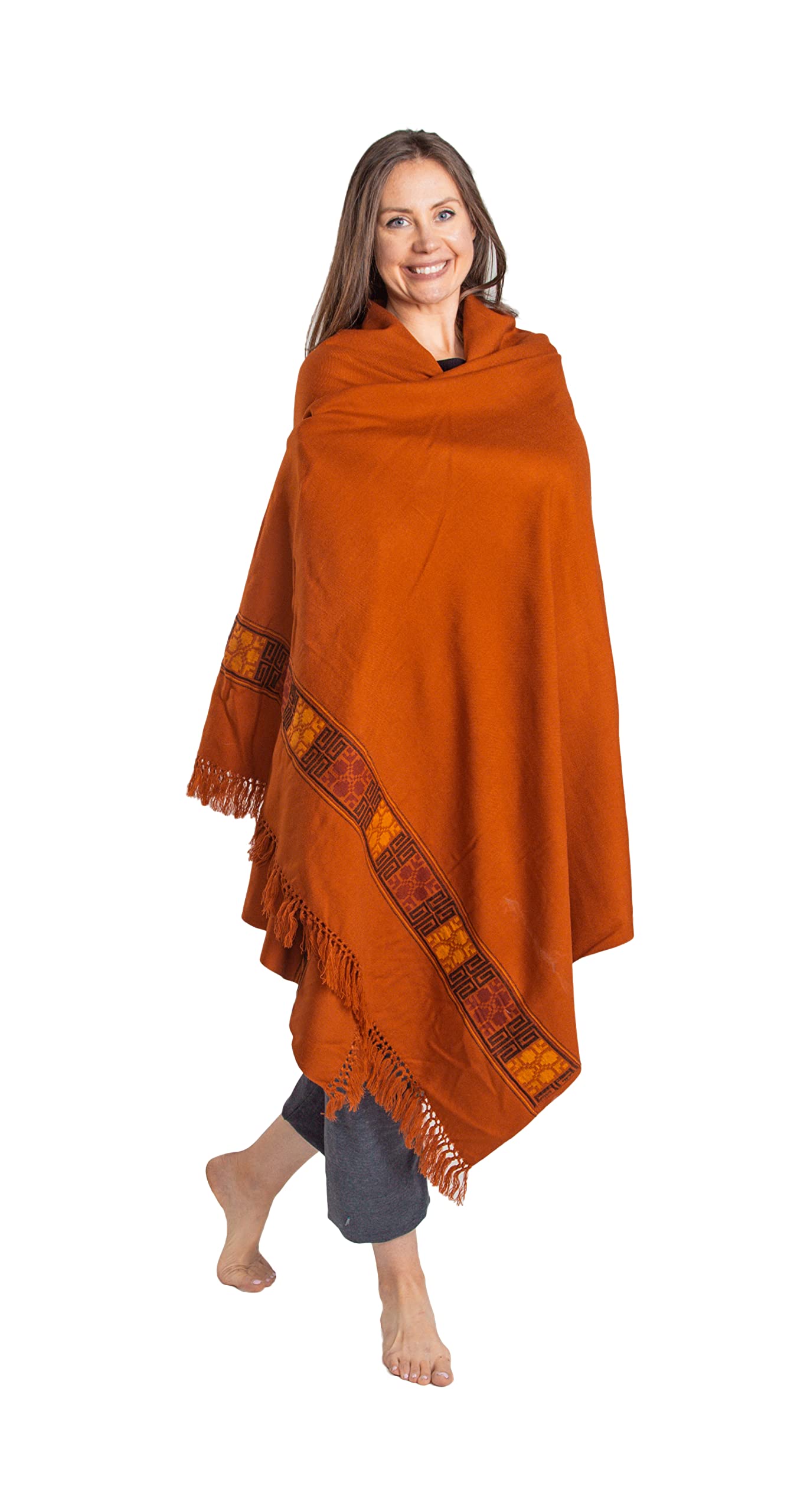 Meditation Shawl or Blanket, Vegan Wool Wrap, Oversize Scarf, Indian Blanket. Unisex