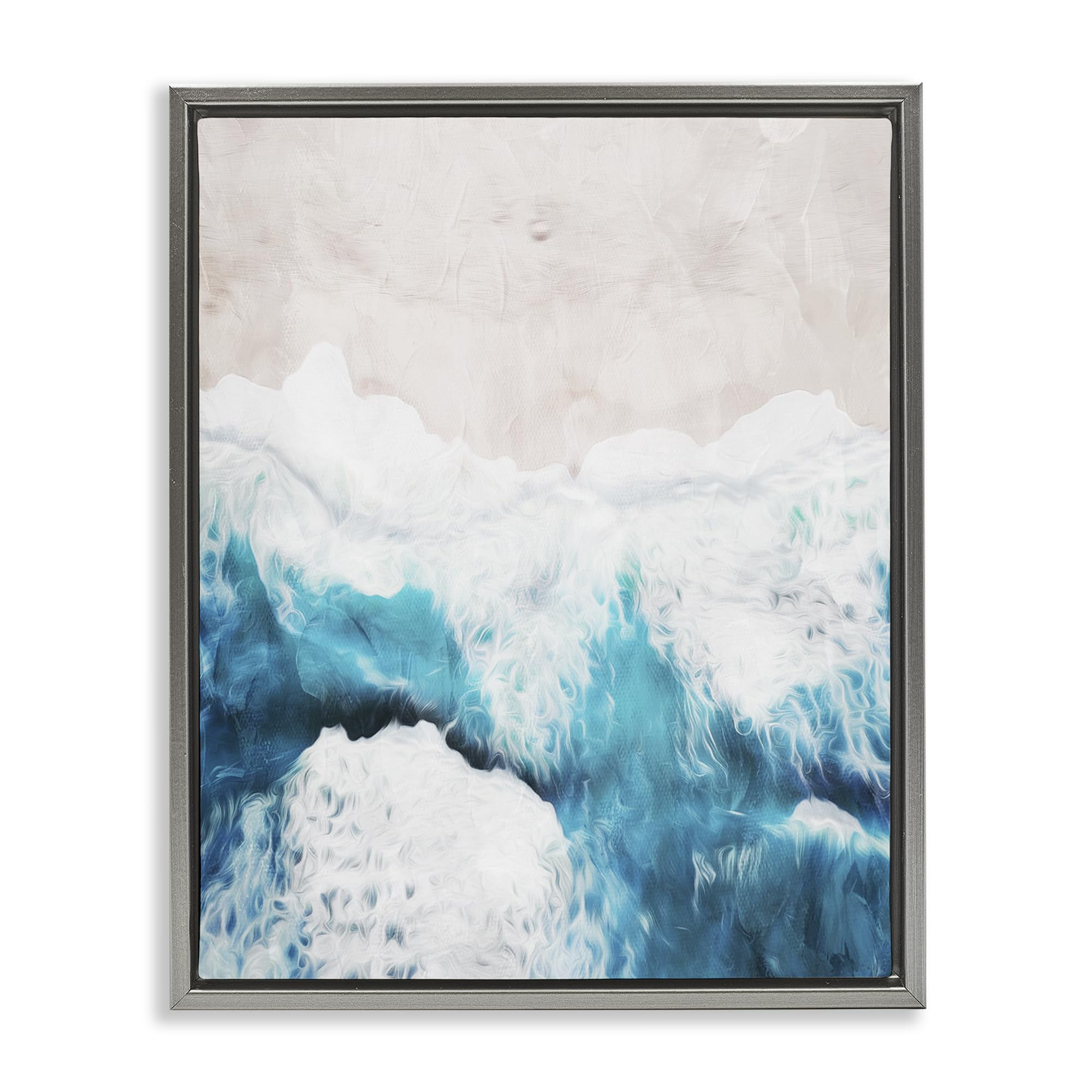 Stupell Industries Luster Gray (Matte) 'On The Beach Aerial', Floating Frame Canvas Art, Gray, 25 X 31 Inches, Easy To Hang And Sturdy, Made In Usa, By Milli Villa