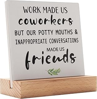Farewell Gifts for Coworkers, Office Decor Sign Gift for Coworker, Leaving Going Away Gifts for Colleague, Work Bestie Gifts Desk Decor Plaque