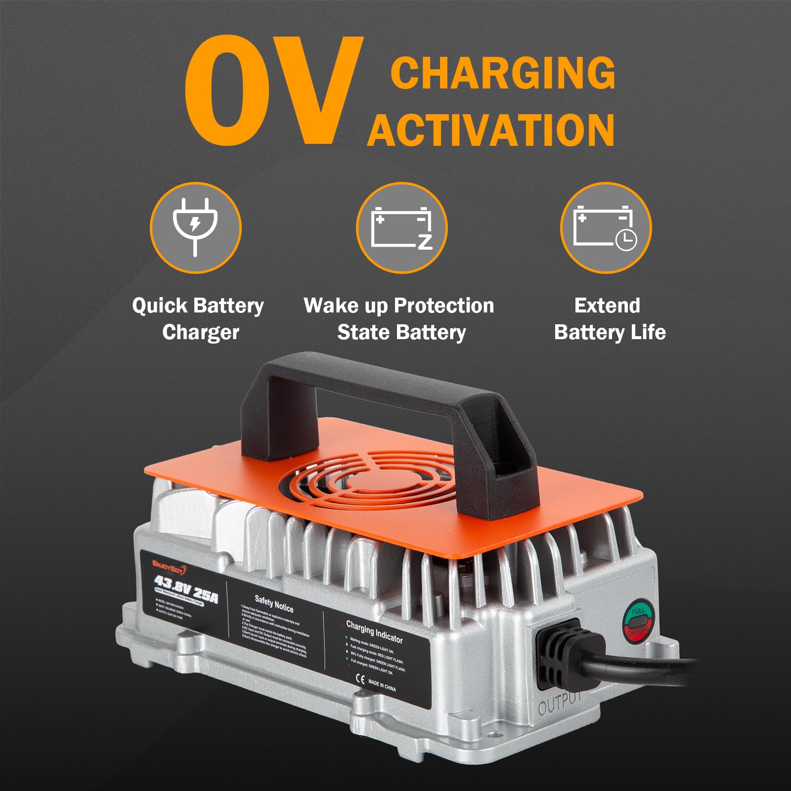Amazon.com: Enjoybot 43.8V 25A Lithium Battery Charger with 0V