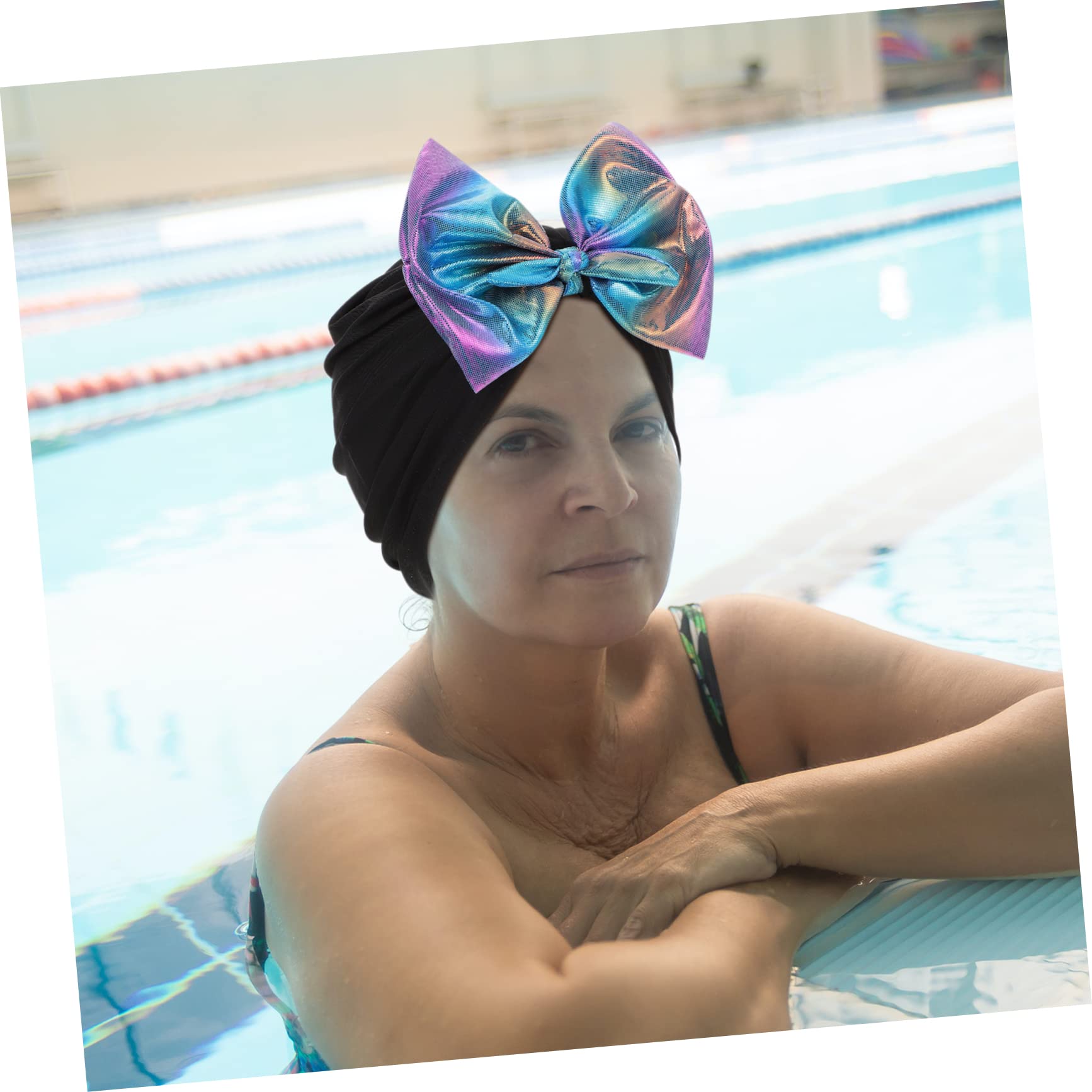 HANABASS Bonnet de Bain Chapeau de Piscine Chapeau de Natation Femme de Bain Bonnet de Femme Couverture de Cheveux de Natation Bonnets de Bain Nylon Orange