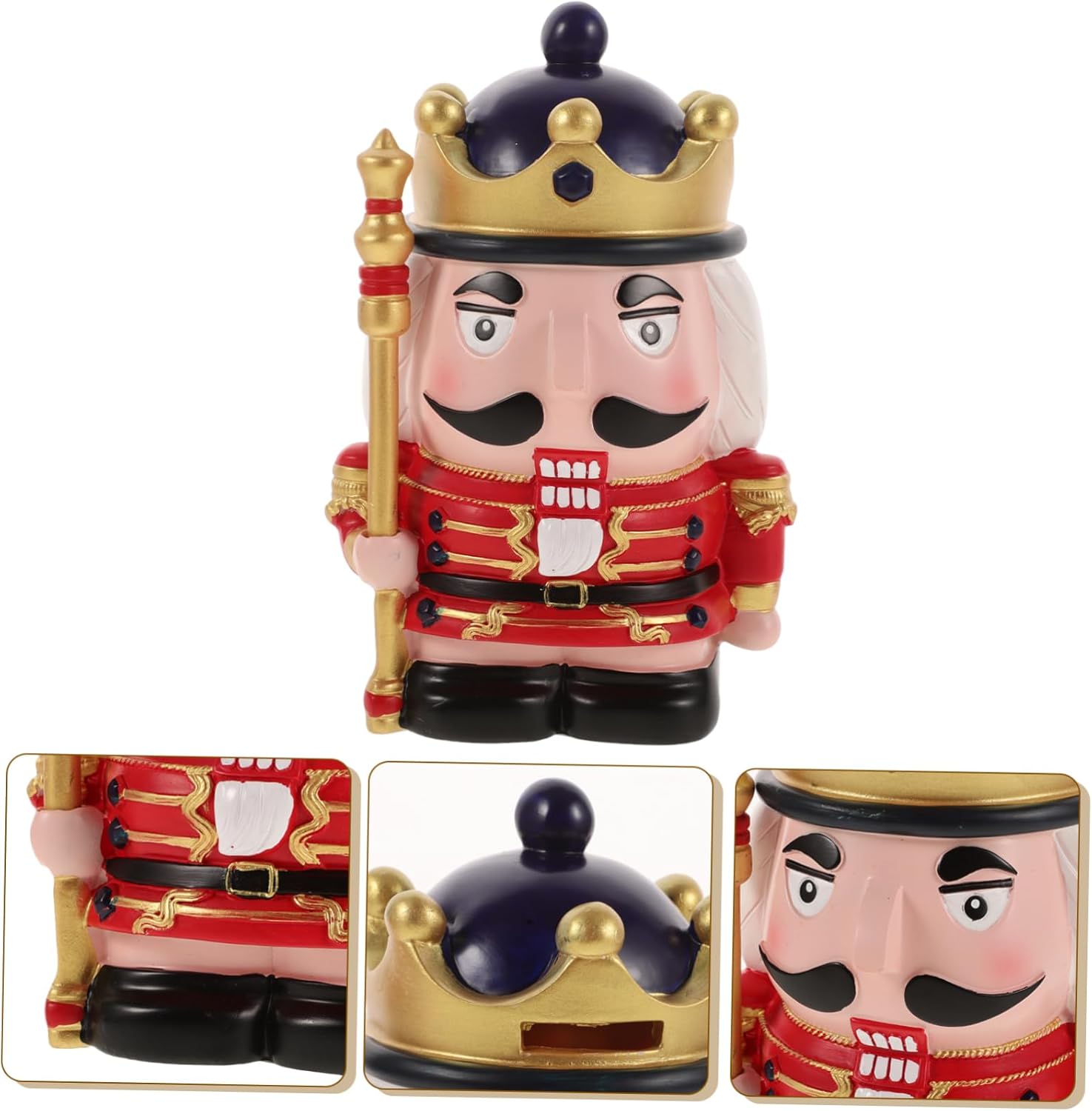 Nutcracker Piggy Bank for Boy Girl Cute Resin Holder for Boys Engaging Nursery Decor and Birthday Charming Money Box Design for Saving Fun