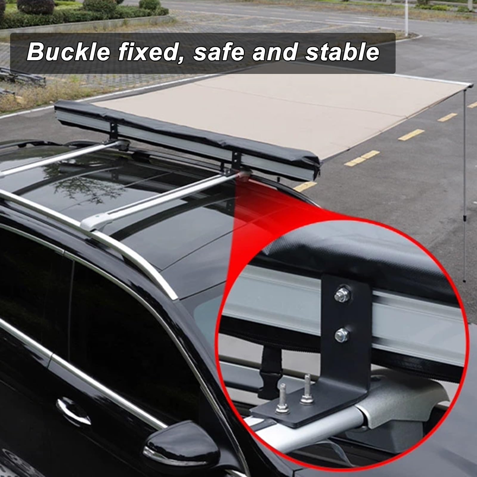 Auto Vorzelt, Wohnmobil-Markise, 4,9 X 8,2 Fuß, LKW-Markise, Überland-Camping, Einziehbare Markise, Wasserdicht, PU6000 MM, UV50+, Dachmarkise, Zeltschatten für Auto/SUV/LKW/Van
