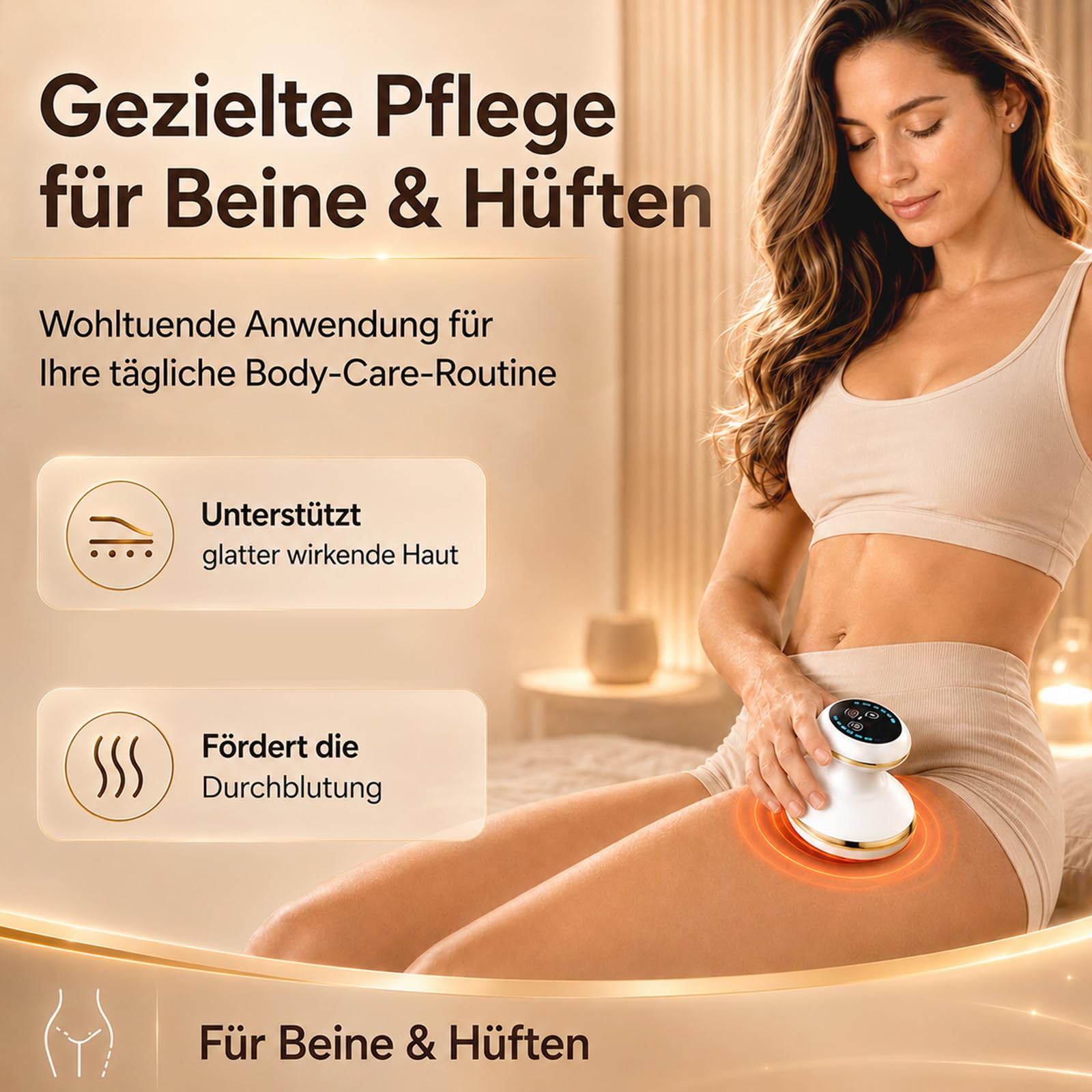 Anti Cellulite Massagegerät, 4-in-1 Lymphdrainage Massager Schröpfgerät Elektrisch Anticellulite Geräte Gua Sha Lipödem Massagegerät mit Vakuum Massage für Körperstraffung Lymphdrainage Durchblutung