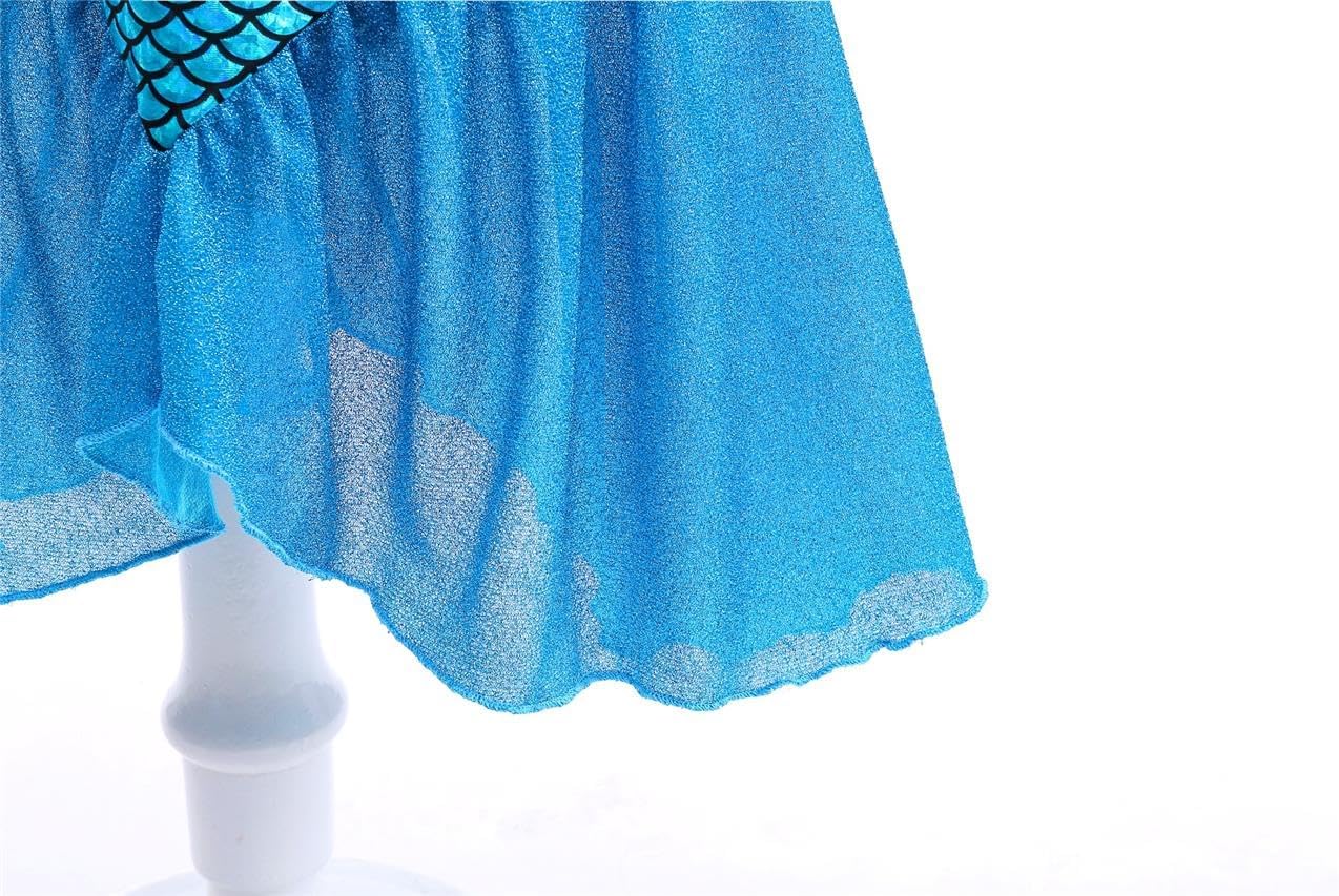 Lito Angels Mermaid Princess Fancy Dress Up Costume Party Outfit for Toddler Kids Girls with Accessories Size 2T to 14