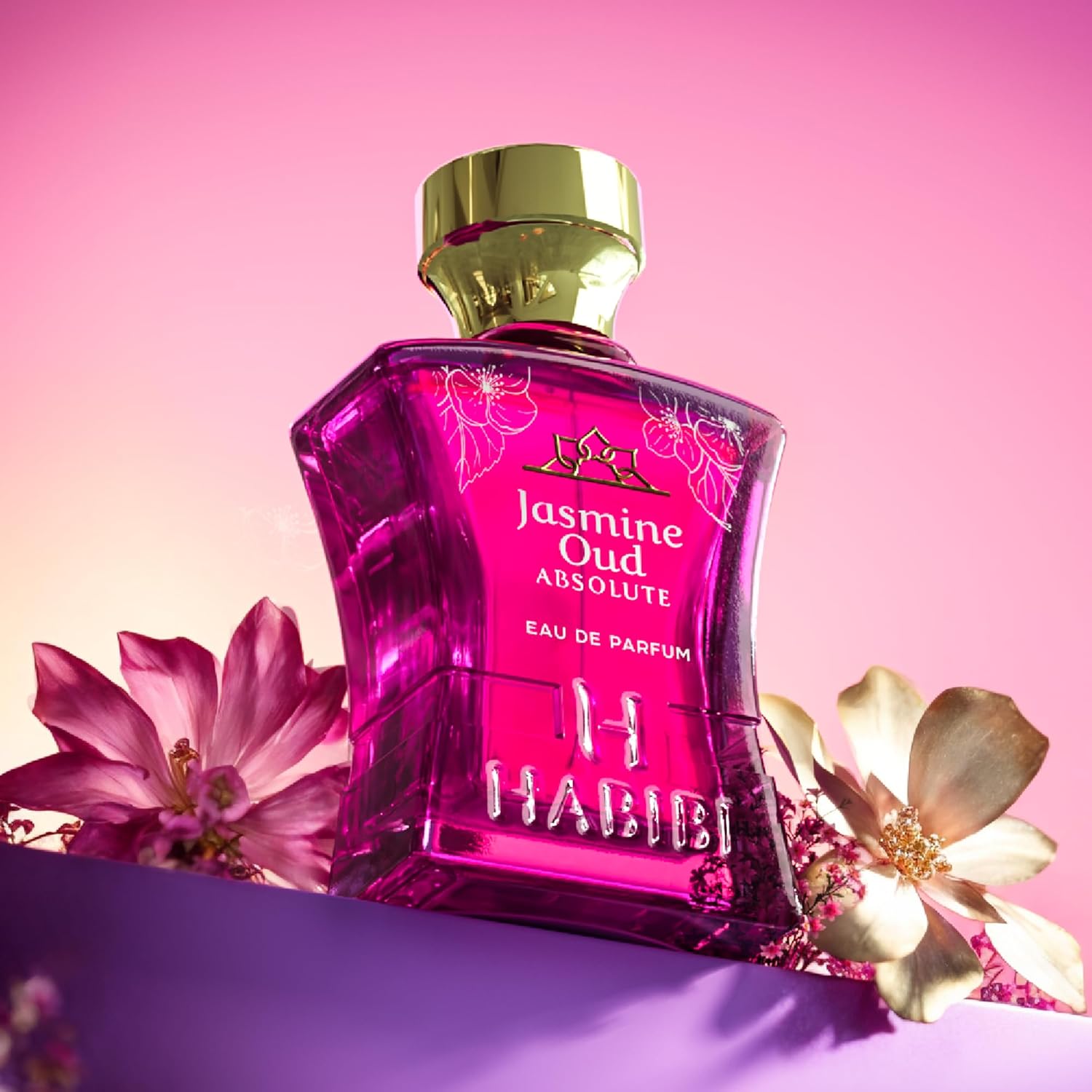 H HABIBI Jasmine Oud Absolute Arabian Perfume for Women - 2.5 oz (75ML) Long Lasting Women's Fragrances, Woody Floral Scent with Leather, Rose & Oud Notes - Image 5