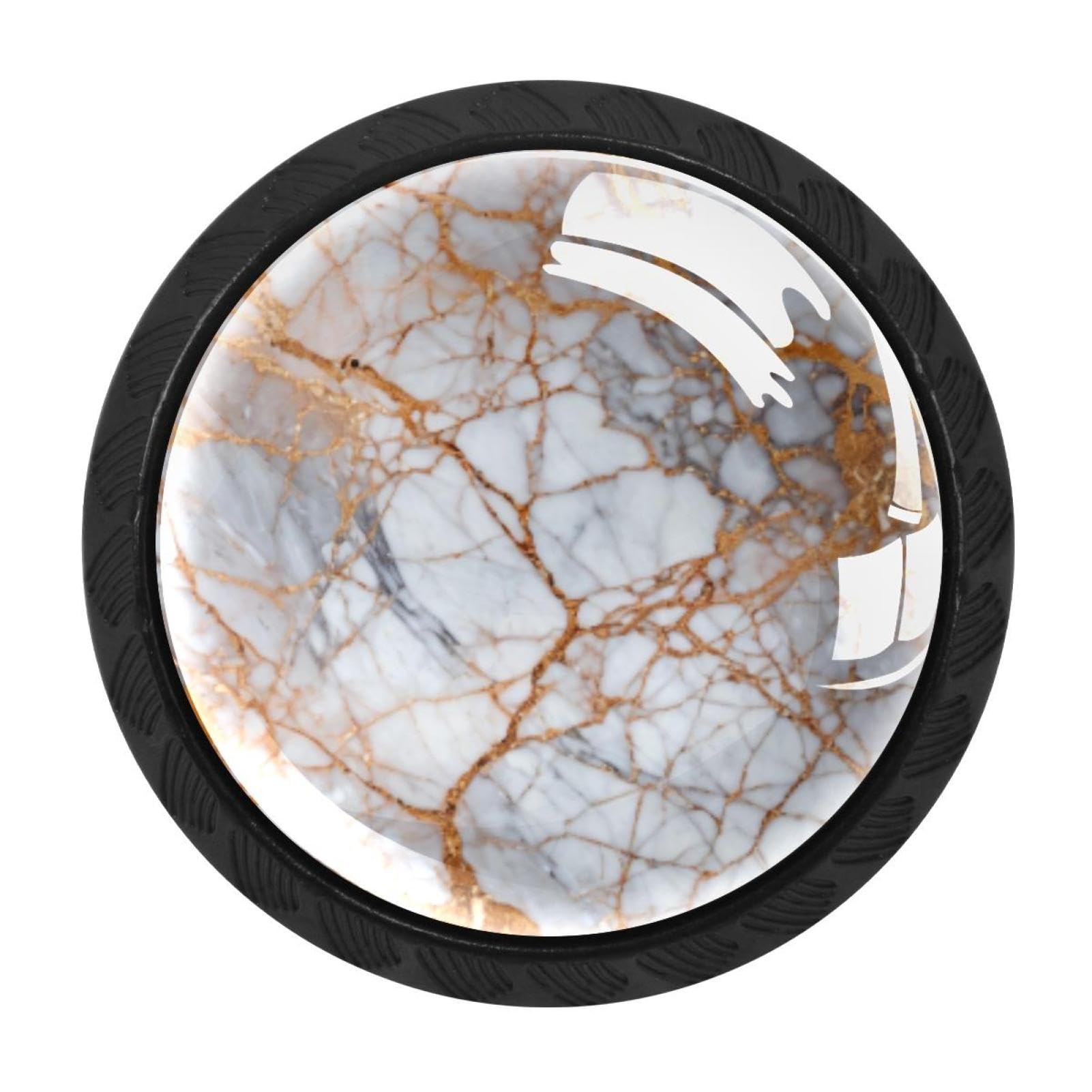 CHENZZZZ 4 Pack Marble Texture Pattern (4) Drawer Knob Cabinet Hardware