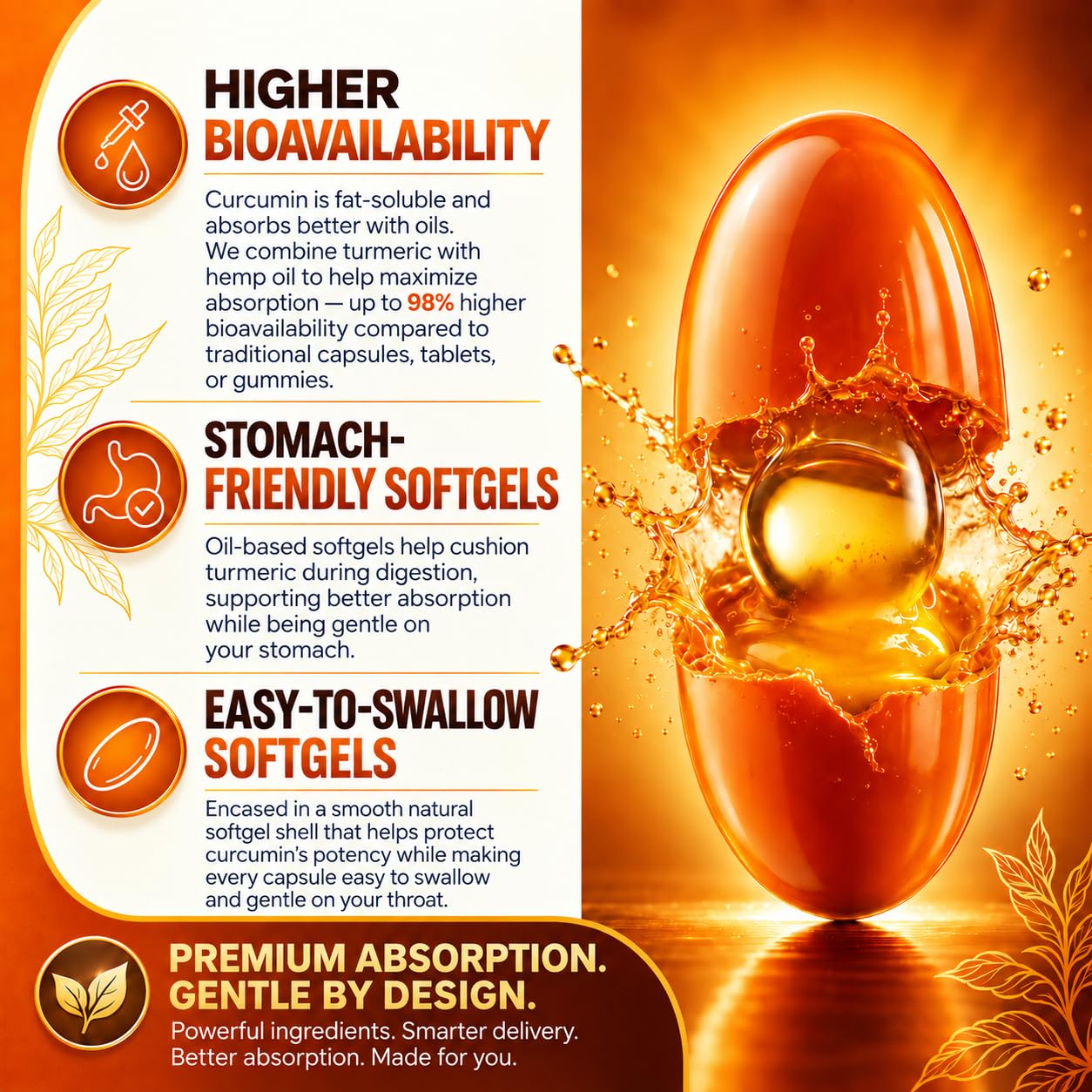 Turmeric Curcumin 2000mg Softgels with Milk Thistle, Ginger, Black Pepper — Amazon image 4