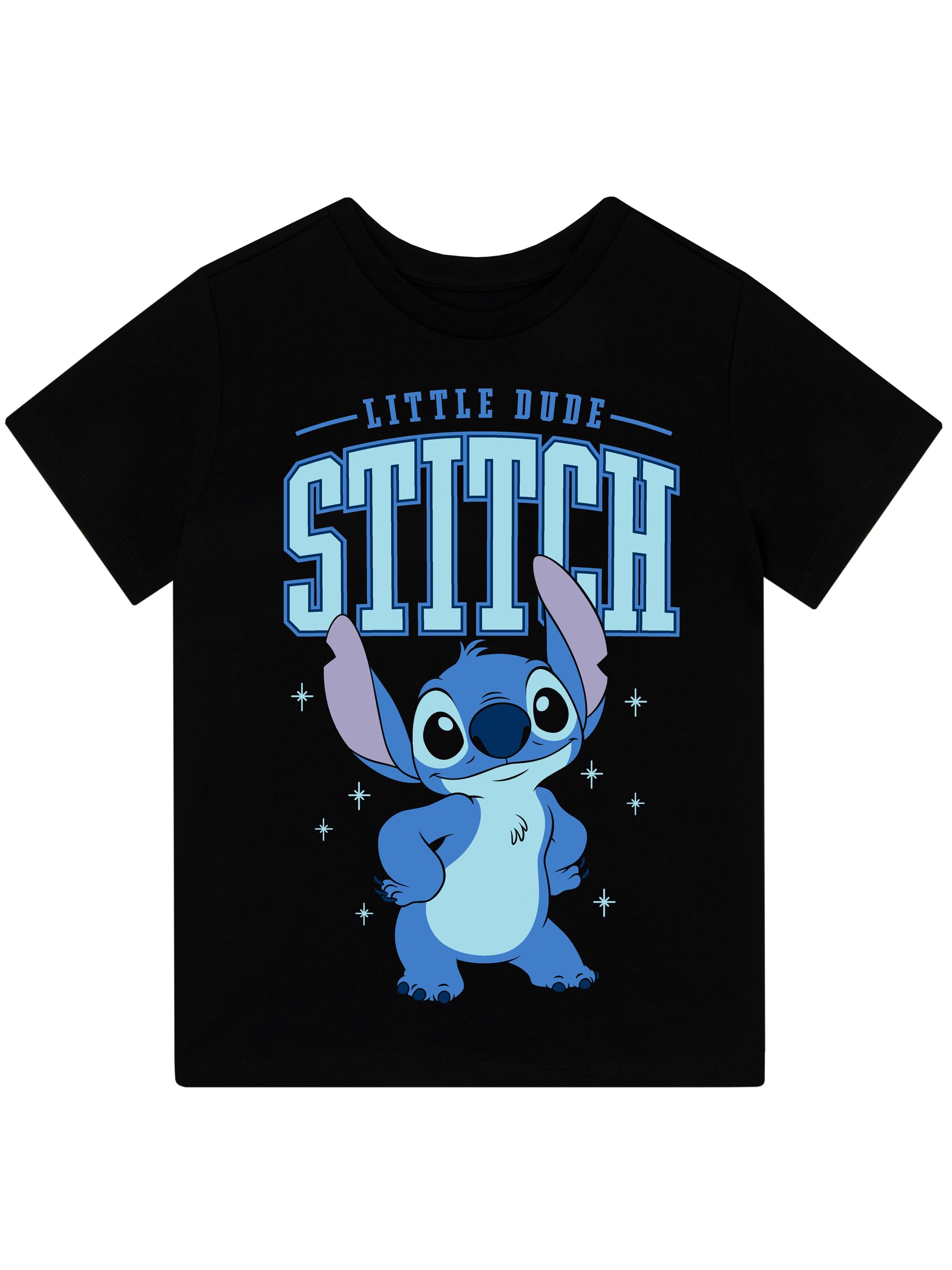 Disney Lilo y Stitch Camiseta Camiseta Niño Manga Corta | Oficial Lilo y Stitch Ropa | Negro
