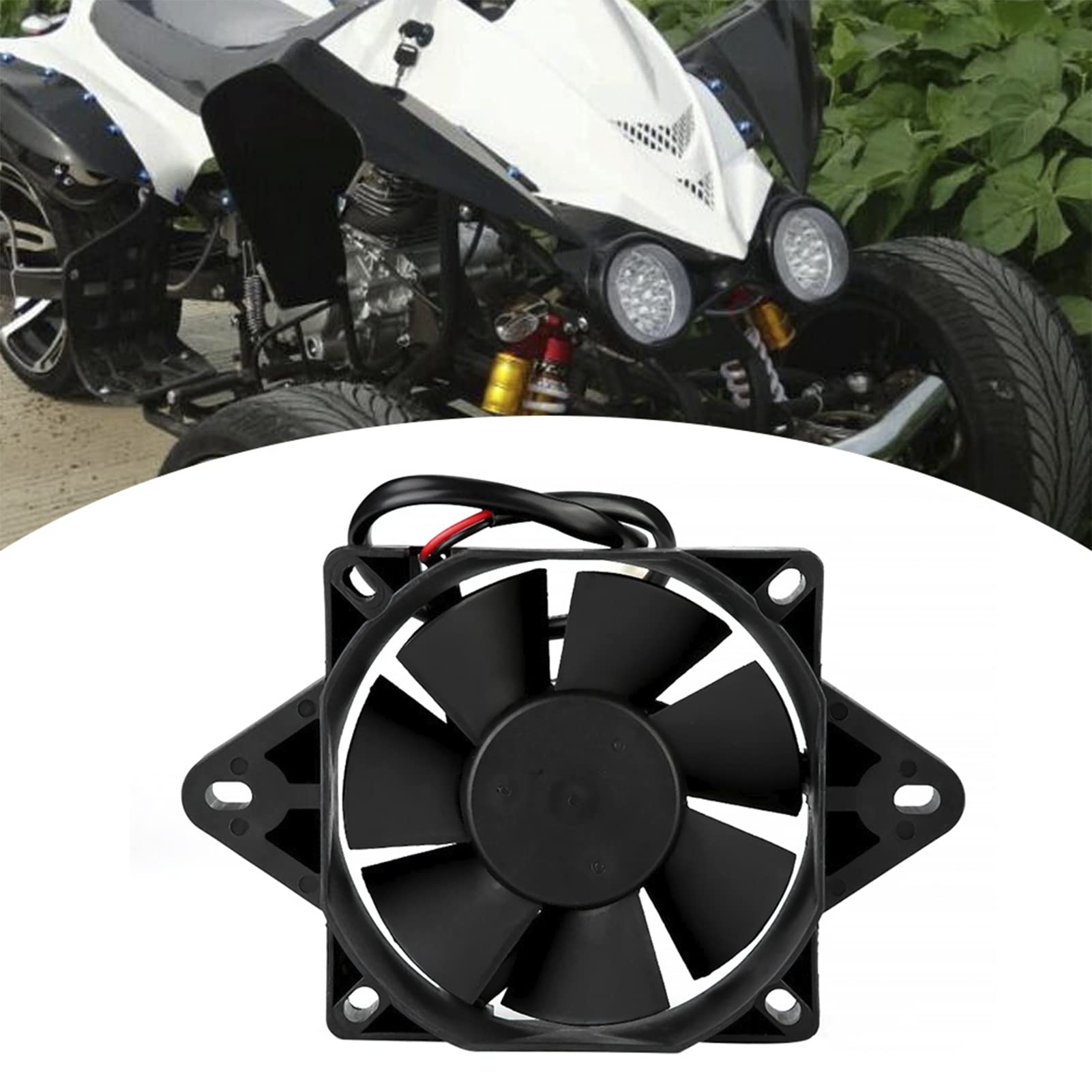 Ventilatore radiatore per moto, ventola di raffreddamento elettrica motore, 12 V/15 W ventola di raffreddamento per moto ATV Karter Quad 150c C 200c C 250c C 250c C Nero