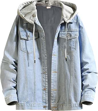 Generisch Veste D'hiver Patchwork Pour Homme - Couleur - Avec Capuche - Décontractée - Fermeture éclair - Veste D'affaires Pour Homme, AG, 3XL