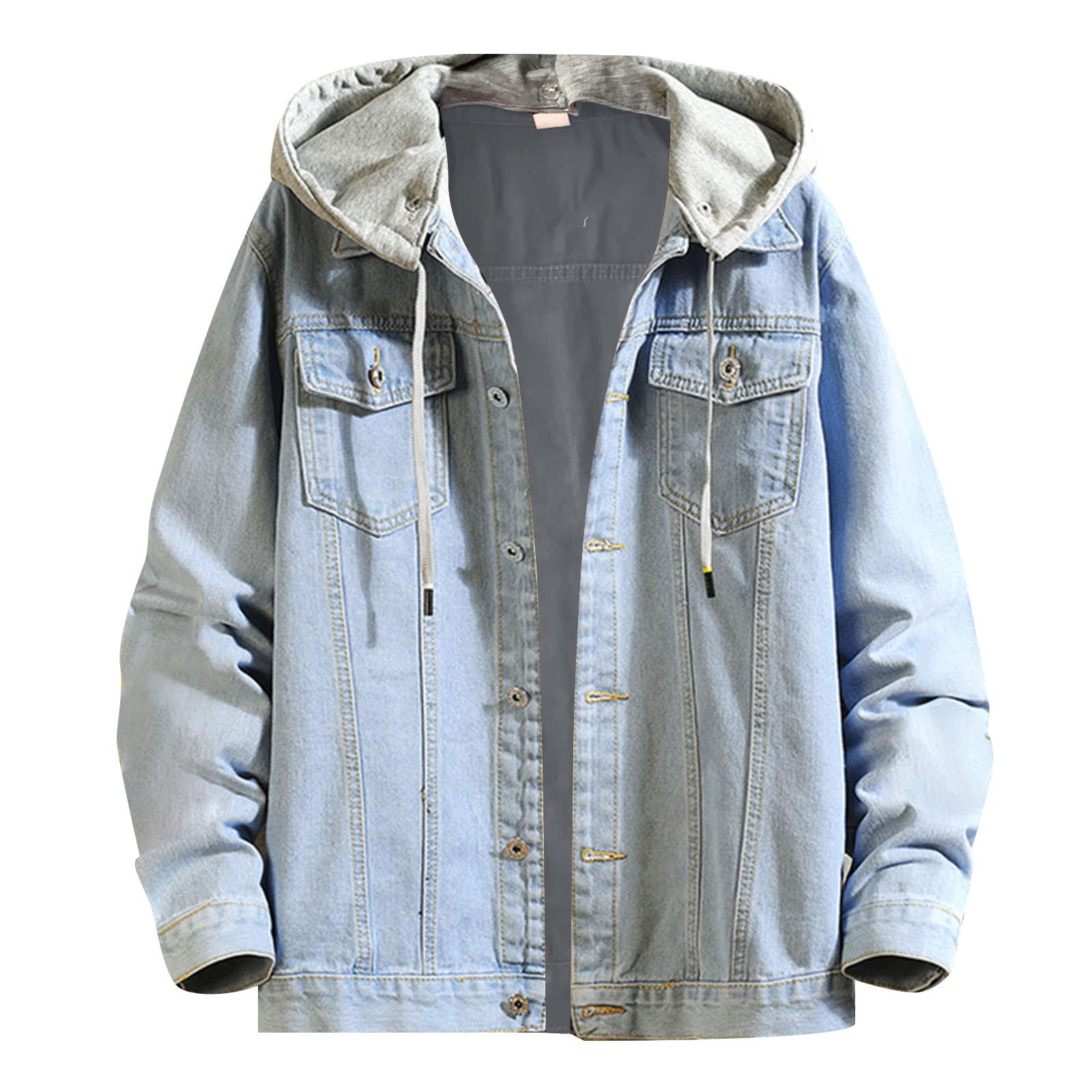 Giacca di Jeans da Uomo, Giacca Uomo Primaverile, Estivo Casual Denim Giacca Moto Slim Fit Jacket Uomo Primavera/Estate/Autunno Maniche Lunghe Giubbino Sportiva Giacca da Lavoro Giacca da Camionista